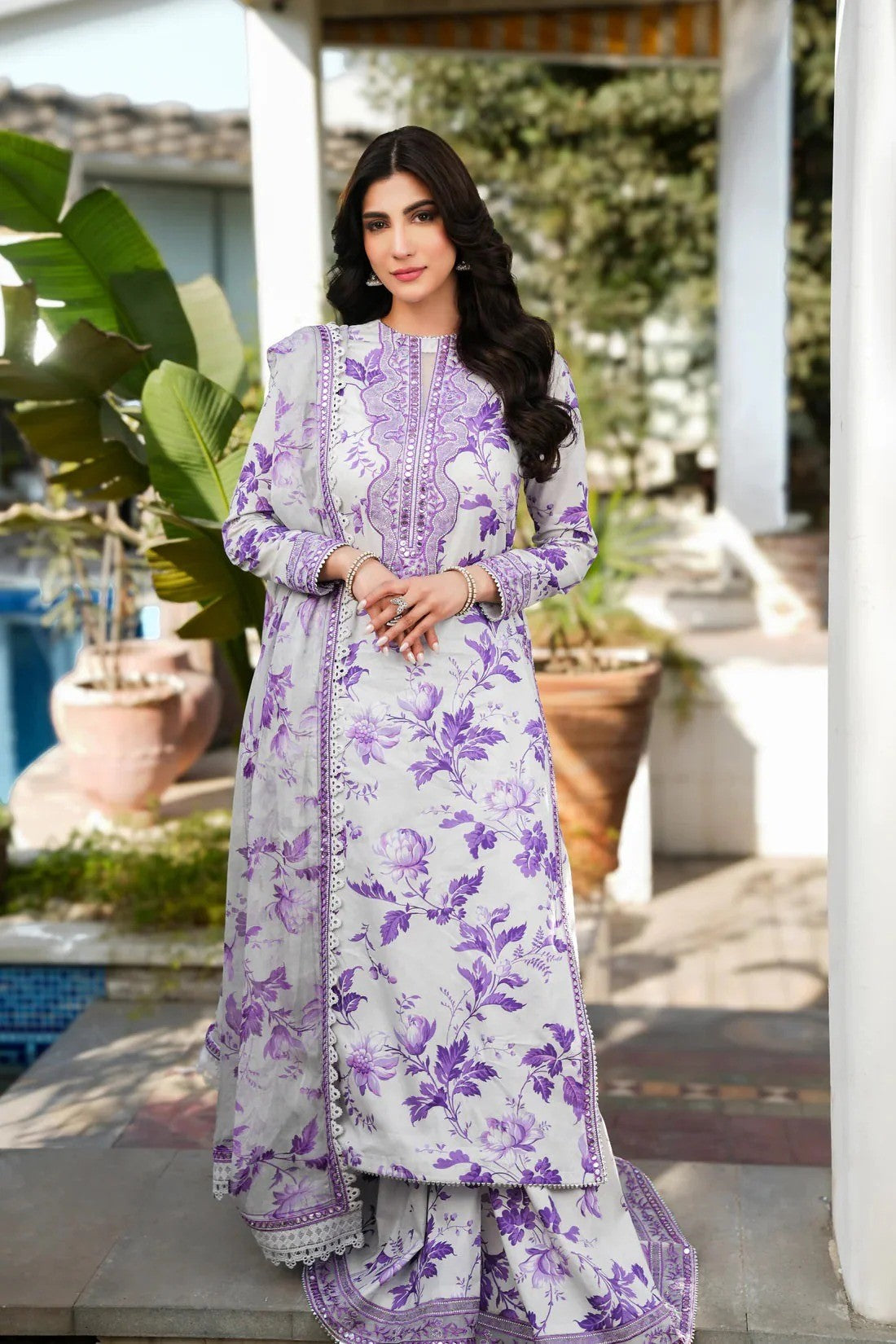 ANEELAS PRINTED LELIN EMBROIDERY UNSTITCH DRESS 3 PIECE 518W
