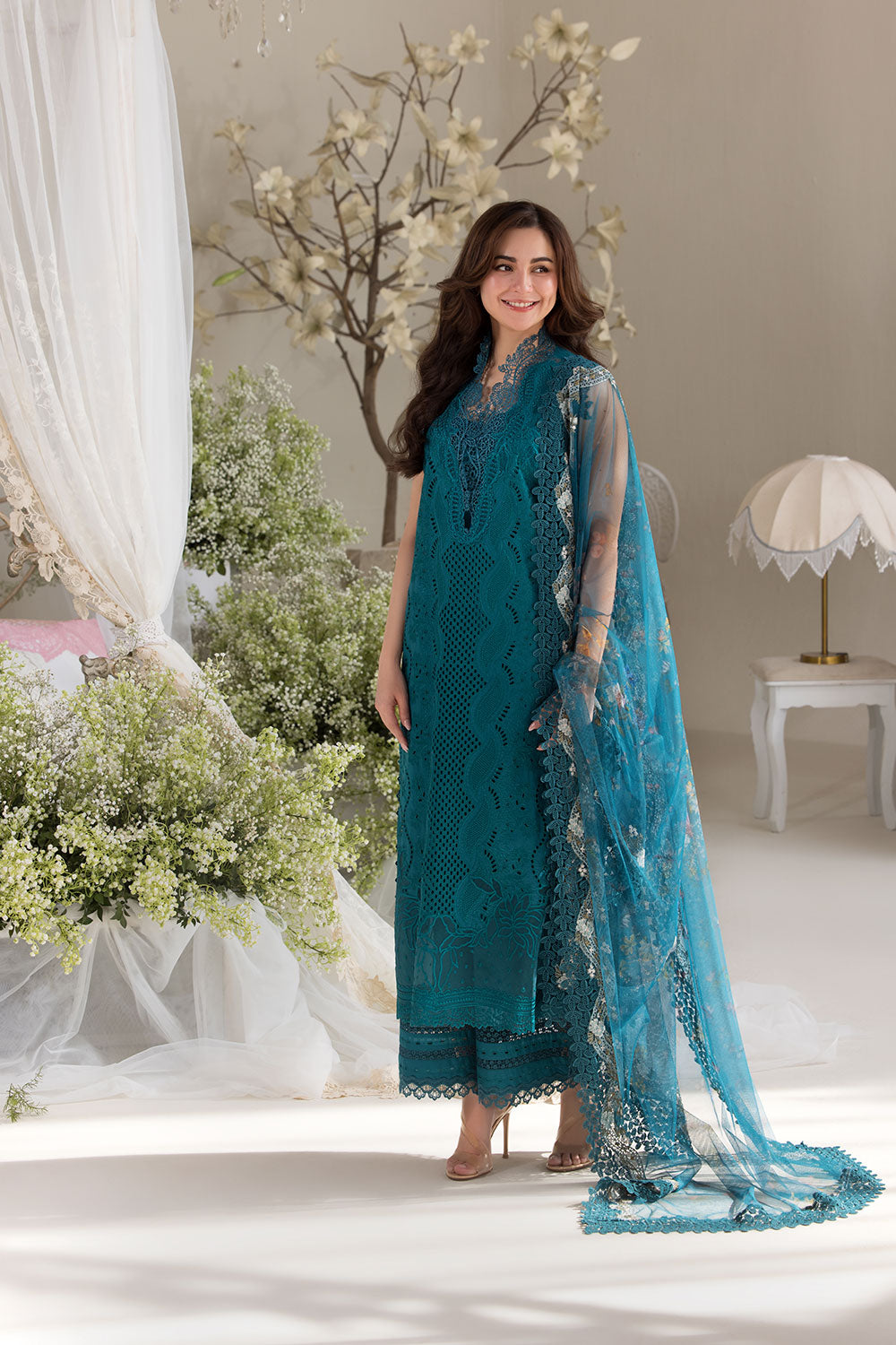 Dhanak-3PC UNSTITCED Embroidered Shirt with Digital Printed Embroidered Dupatta-224