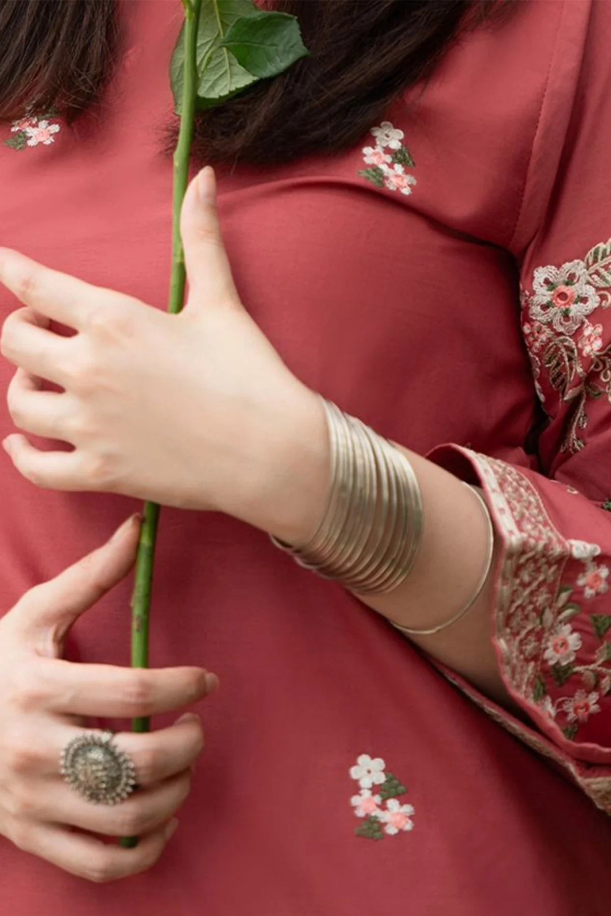 URGE 2PC DHANAK EMBROIDERED SHIRT AND TROUSER-103