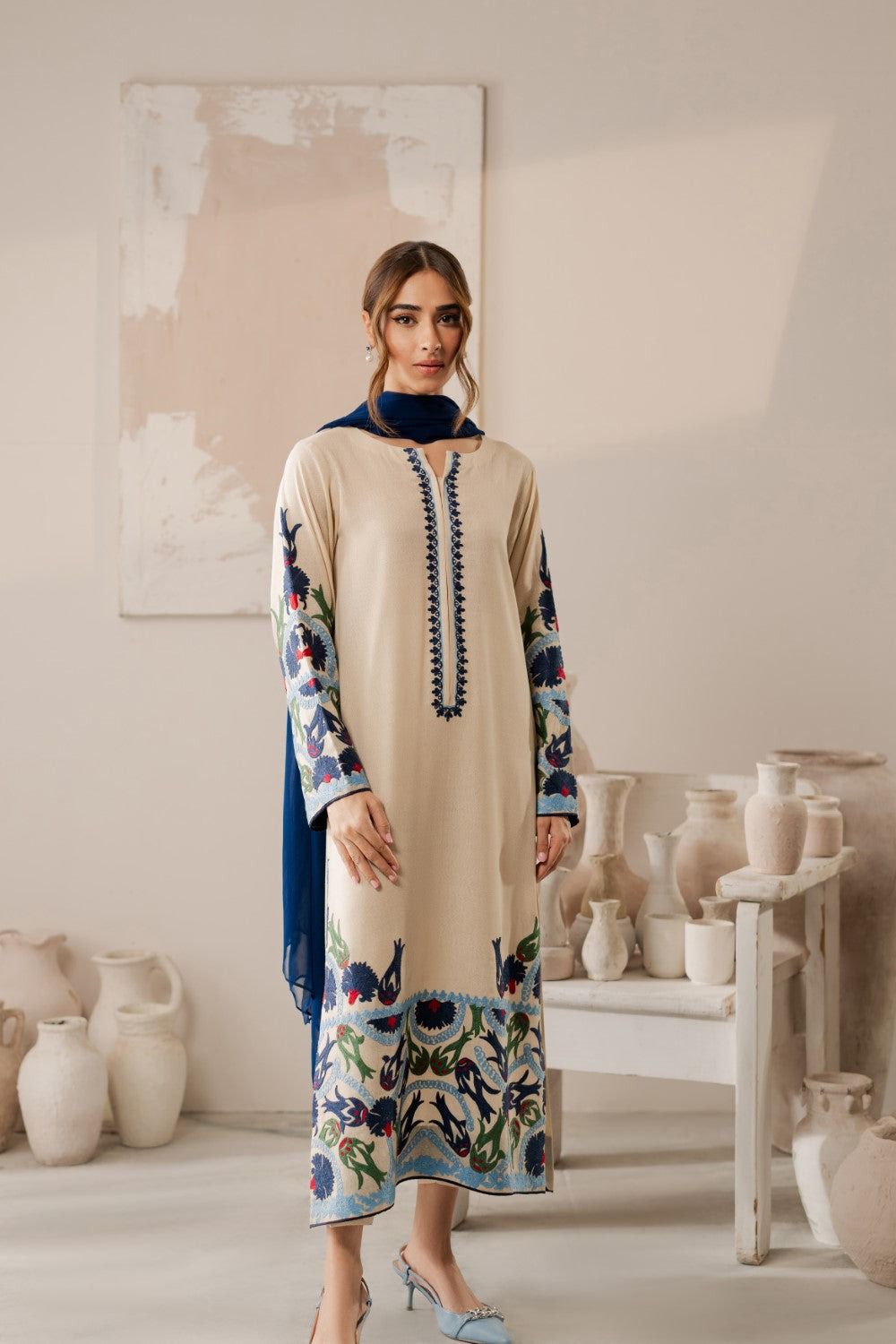 UNSTITCH DHANAK 3PC SUTE - 245