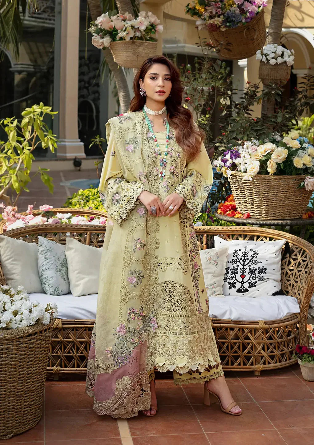 UNSTITCH PREMIUM EMBROIDERED LUXURY  LAWN | UNSTITCHED 3-PIECE SUIT 711