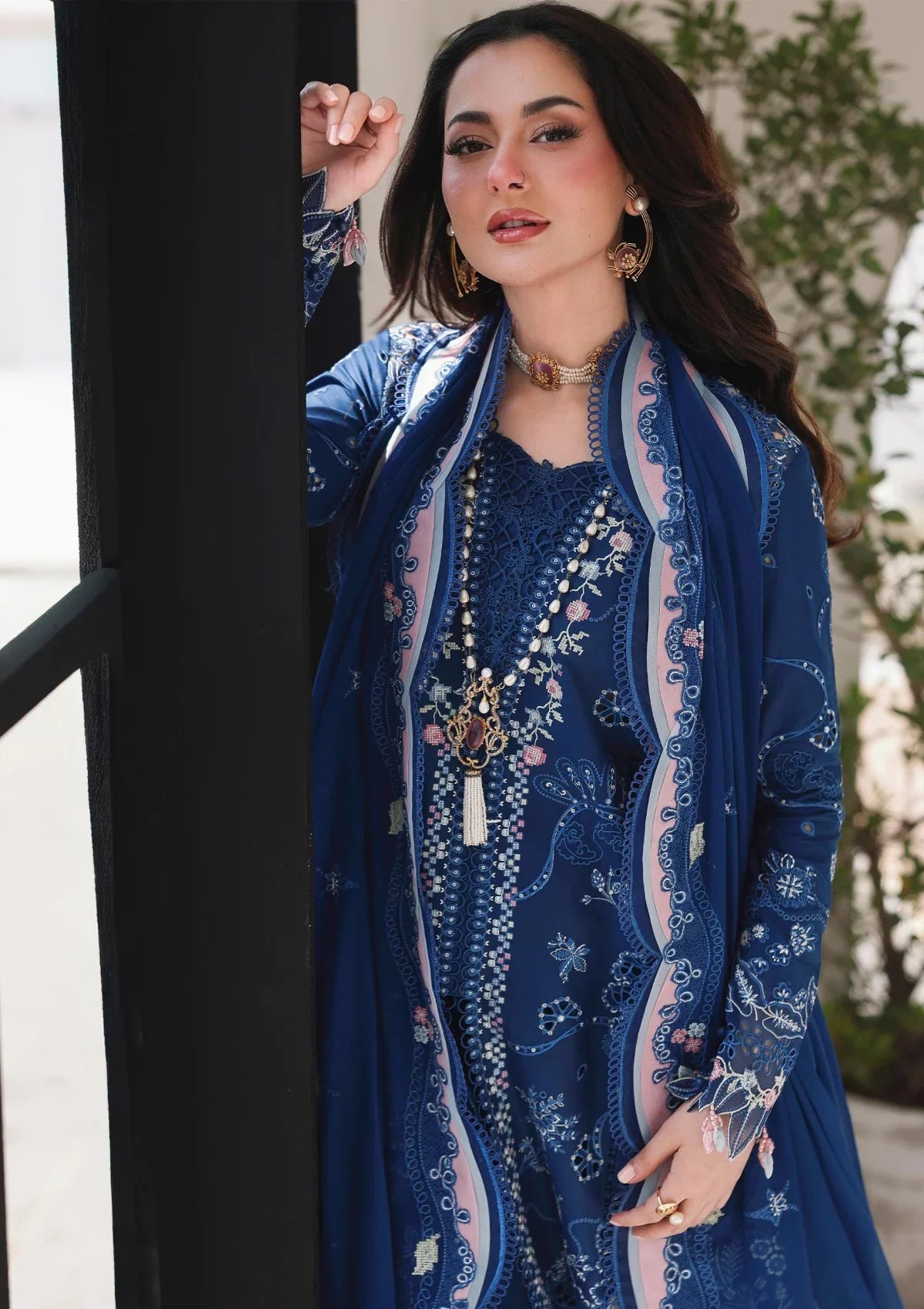 UNSTITCH QALAMKAR PREMIUM EMBROIDERED LUXURY LAWN | UNSTITCHED 3-PIECE SUIT V 713
