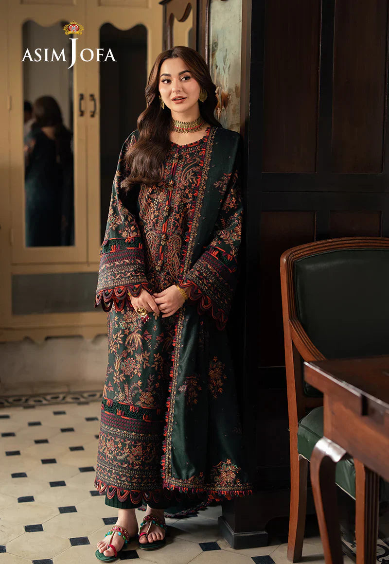 ASIM JOFA -3PC DHANAK EMBROIDERED UNSTICHED SUIT 259