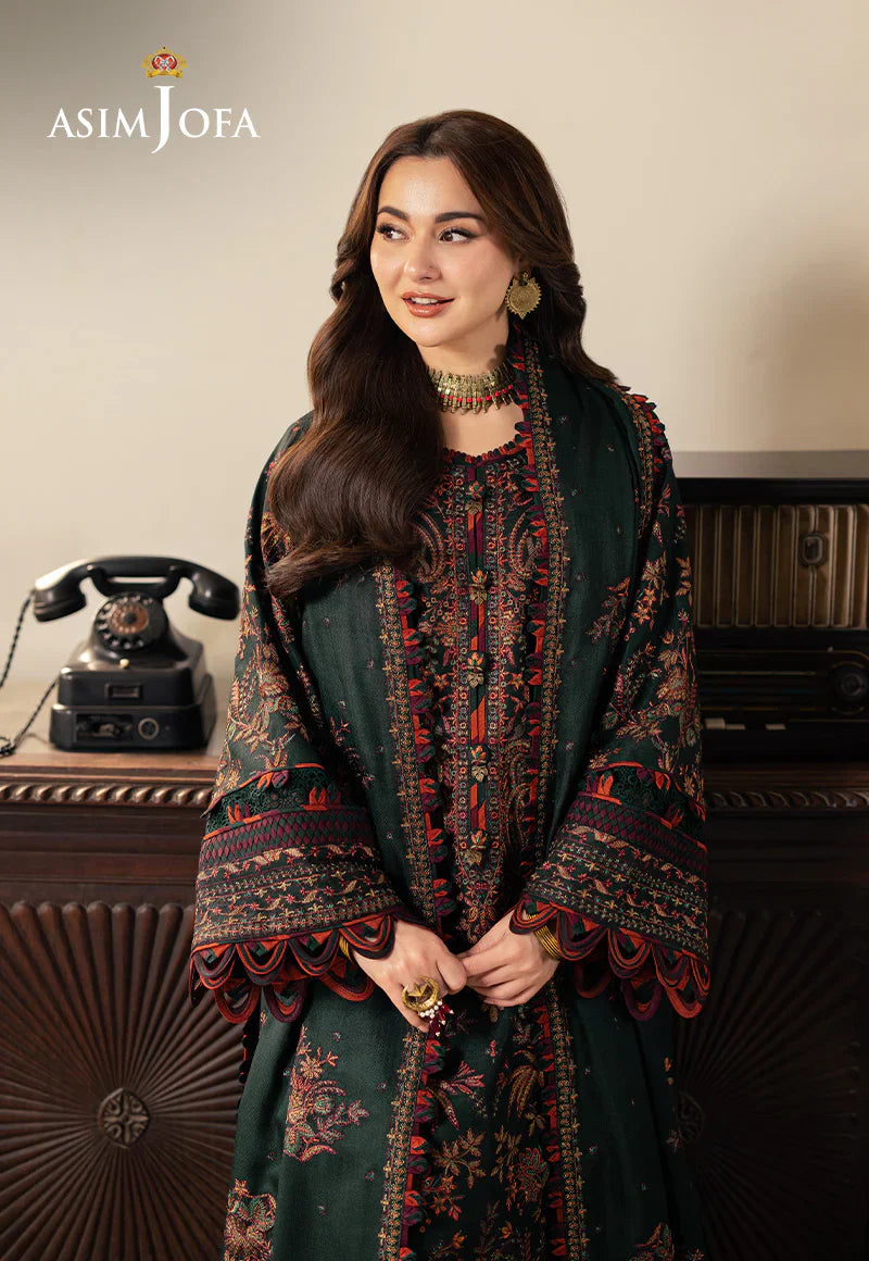 ASIM JOFA -3PC DHANAK EMBROIDERED UNSTICHED SUIT 259