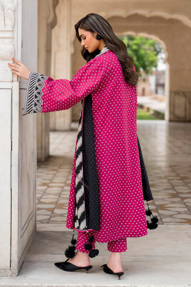 3 Piece Digital Printed Lawn Shirt Trouser with Lawn Dupatta BQ411