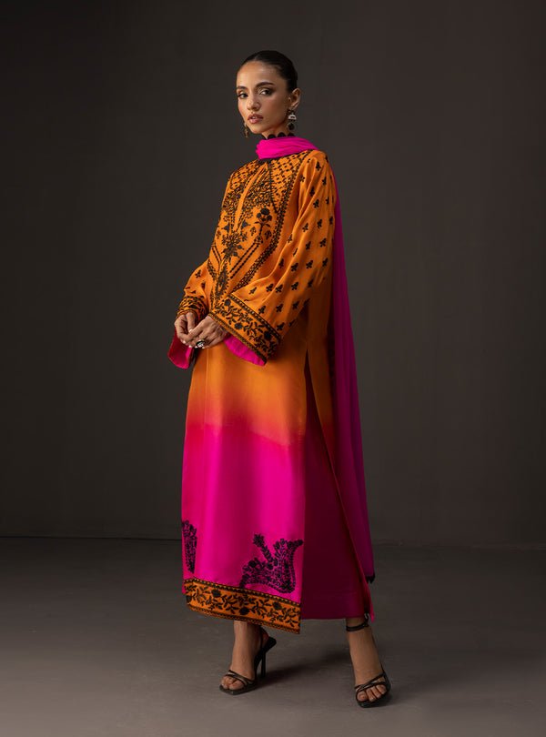 Zainab Chottani - 3 Piece Unstitched Embroidered and Printed SIlk Suit 228