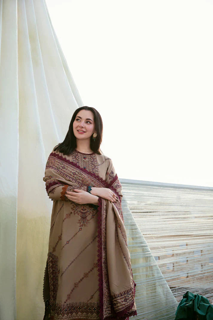 FLORENT-3PC DHANAK EMBROIDERED UNSTICHED SUIT 258