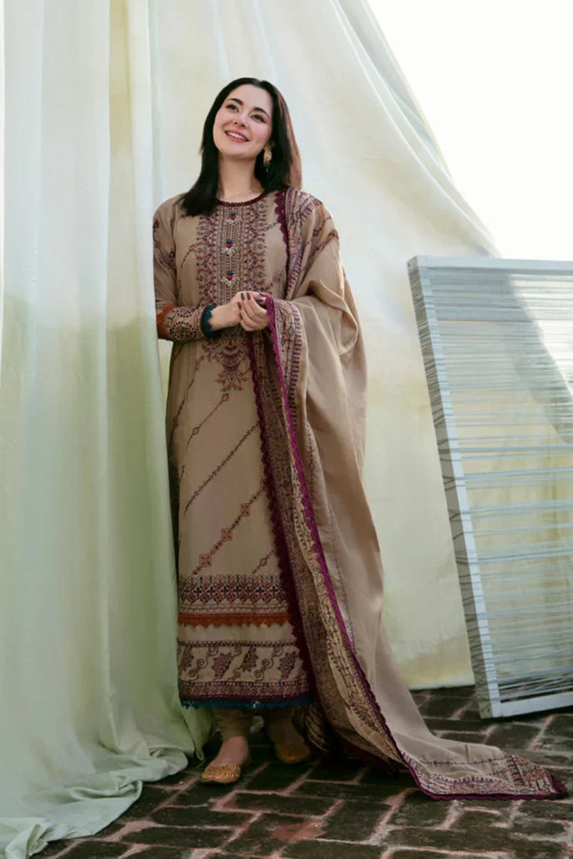 FLORENT-3PC DHANAK EMBROIDERED UNSTICHED SUIT 258