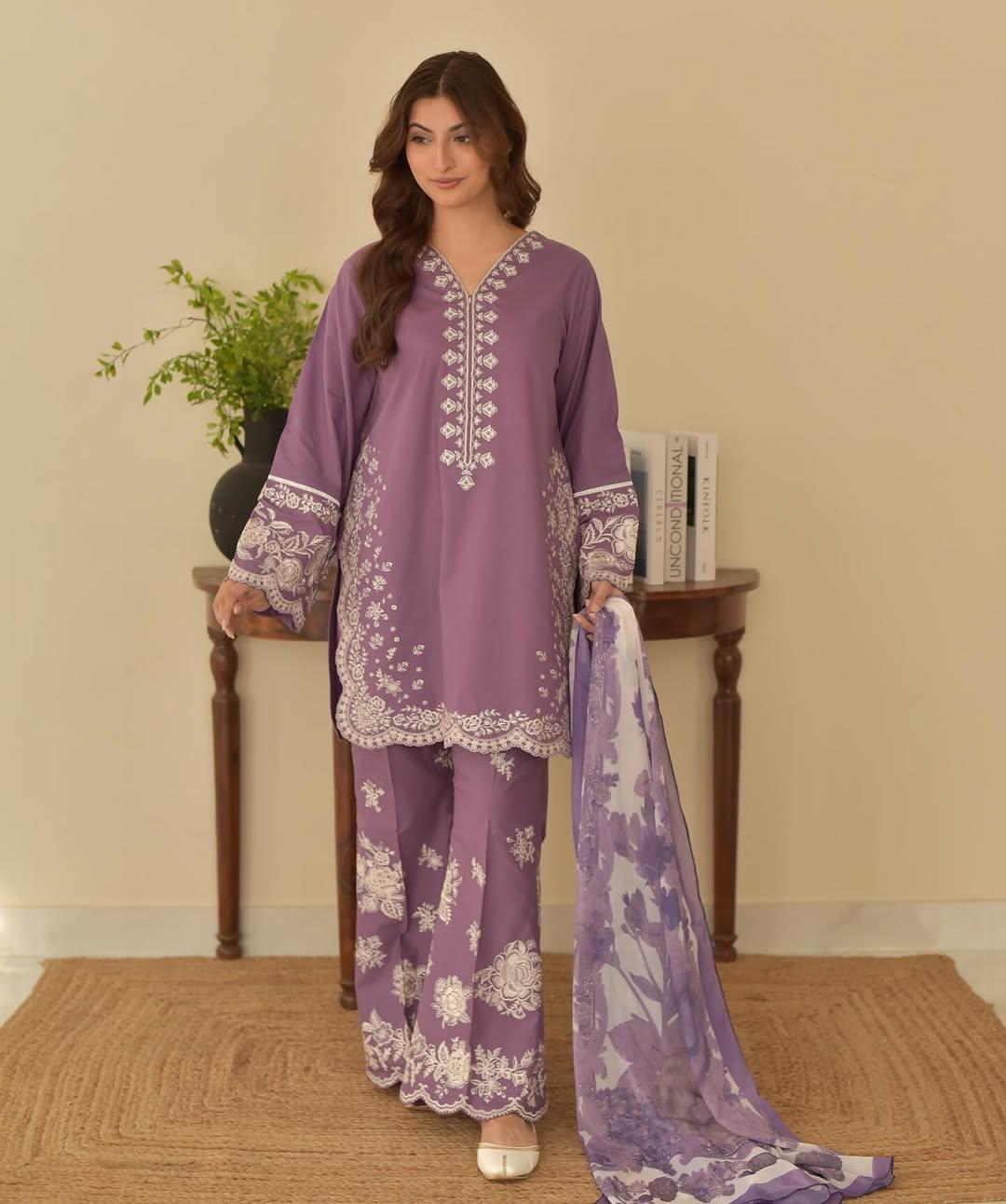 Summer 3Piece Lawn Embroidered Suit  730
