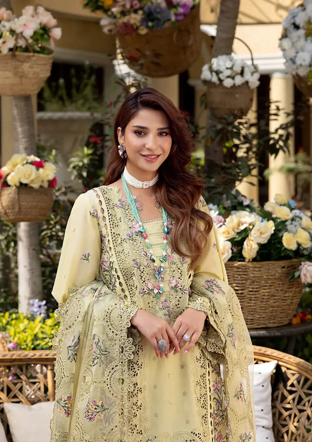 UNSTITCH PREMIUM EMBROIDERED LUXURY  LAWN | UNSTITCHED 3-PIECE SUIT 711