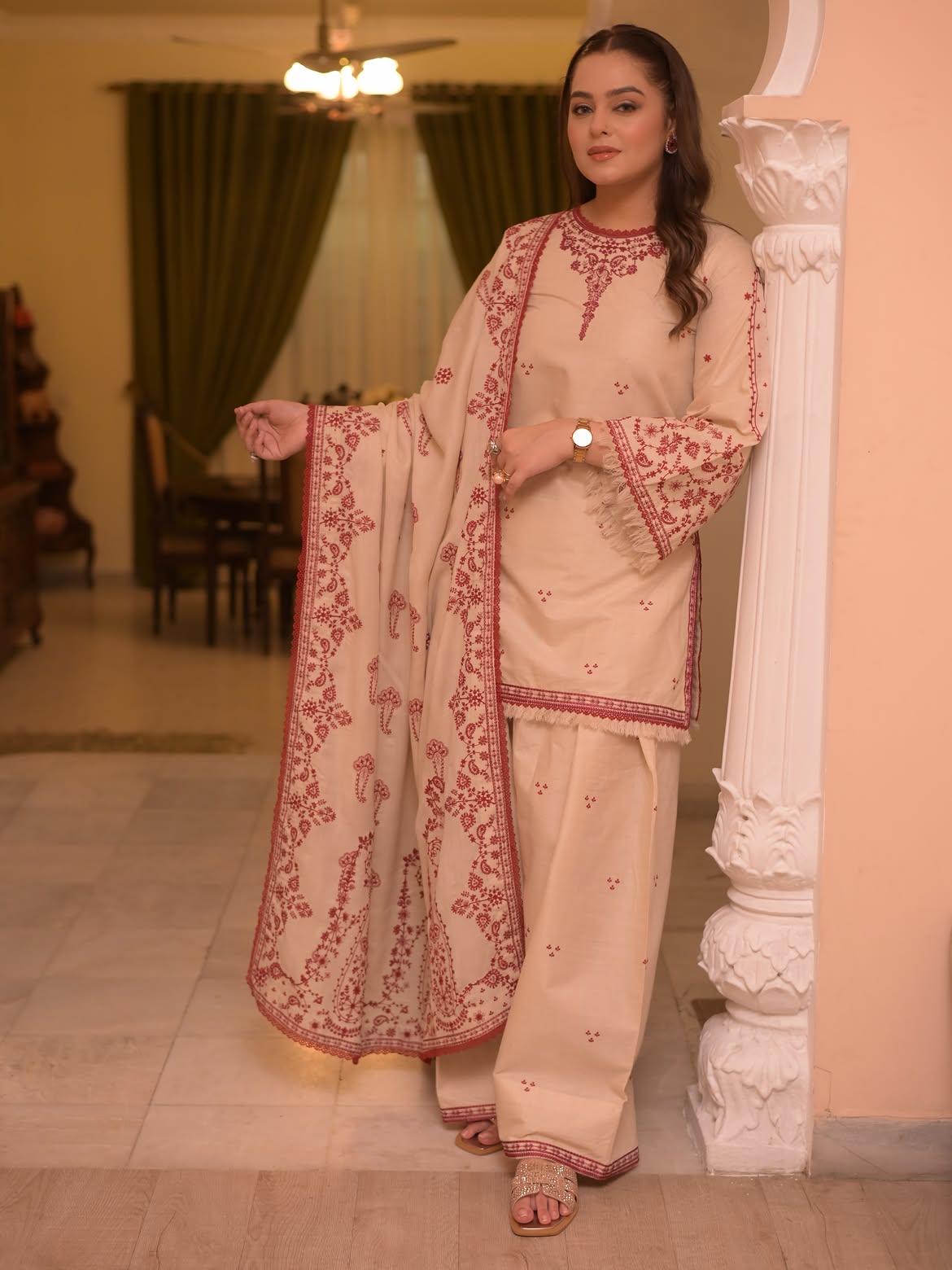 ANEELAS UNSTITCH DHANAK 3PC SUIT 46