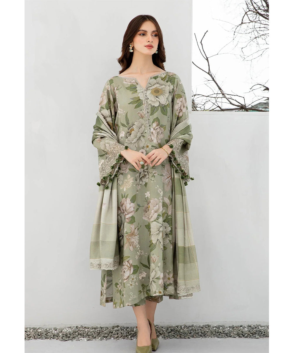 BAROQUE 3PC KARANDI PRINTED SHIRT WITH KARANDI PRINTED DUAPTTA AND TROUSER-261