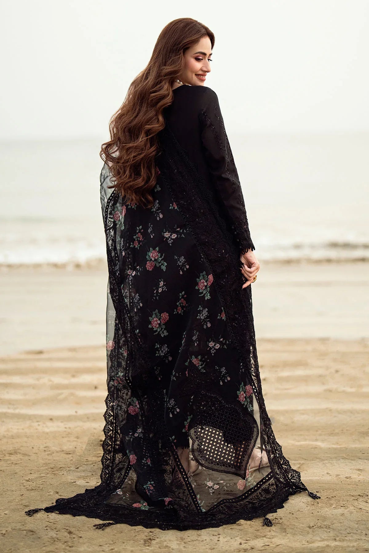 3PC LAWN EMBROIDERED SHIRT WITH COTTON NET PRINTED EMBROIDERED DUPATTA AND TROUSER -  520 L