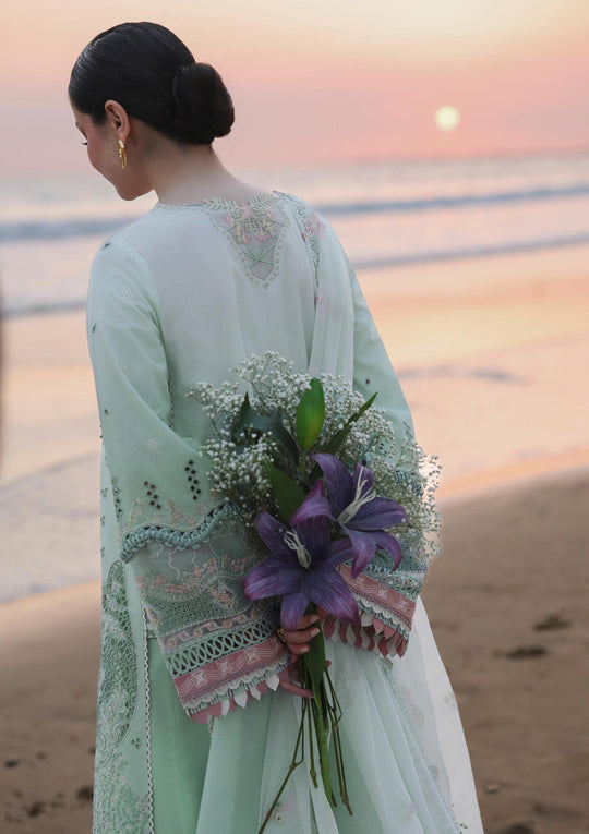 Lawn-3PC Embroidered Shirt With Khadi Net Embroidered Dupatta-  722