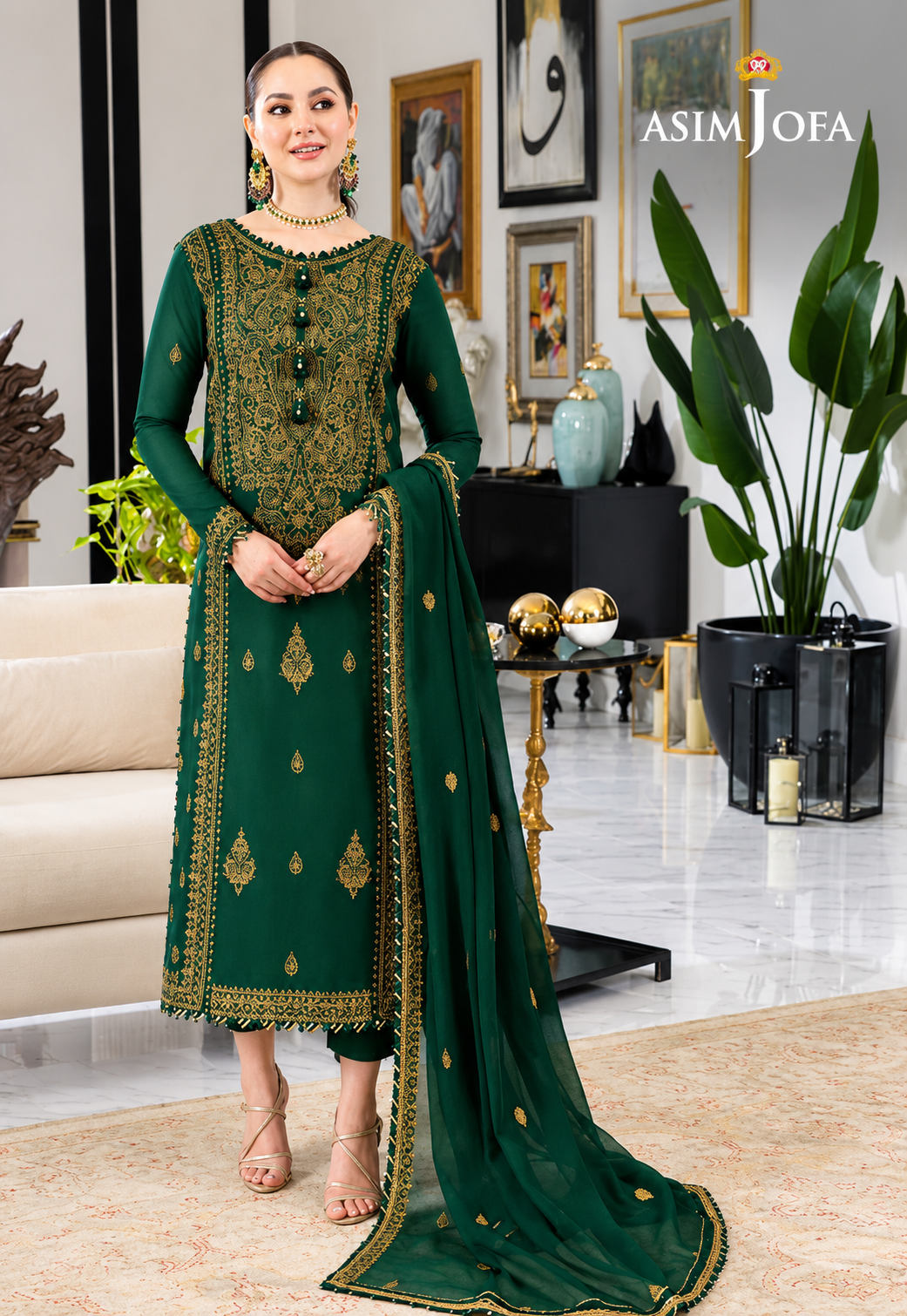 Dhanak 3PC Embroidered With Chiffon Embroidered Dupatta-244