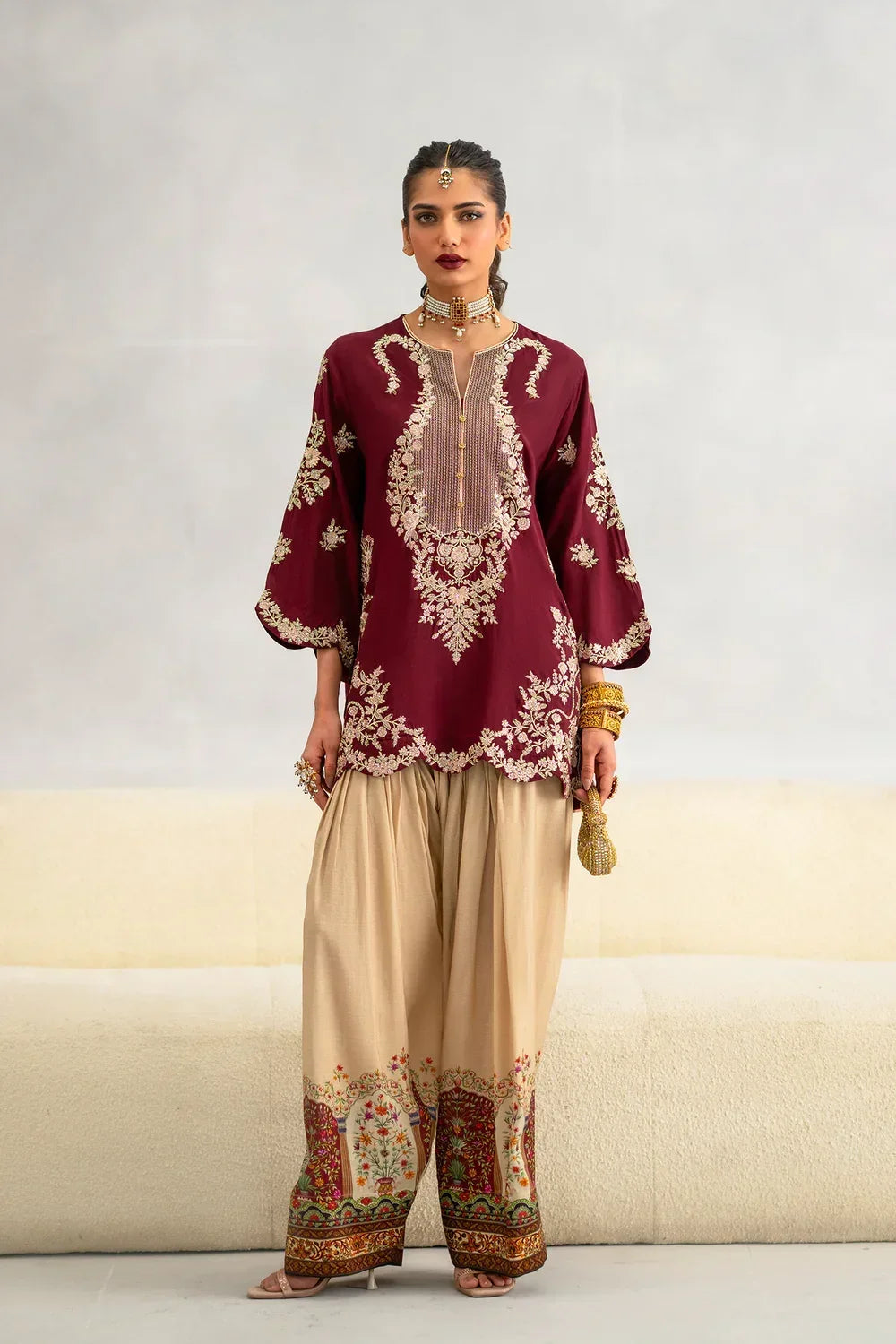 Ethnic Silk Unstitched 2PC Embroidery Suit  44