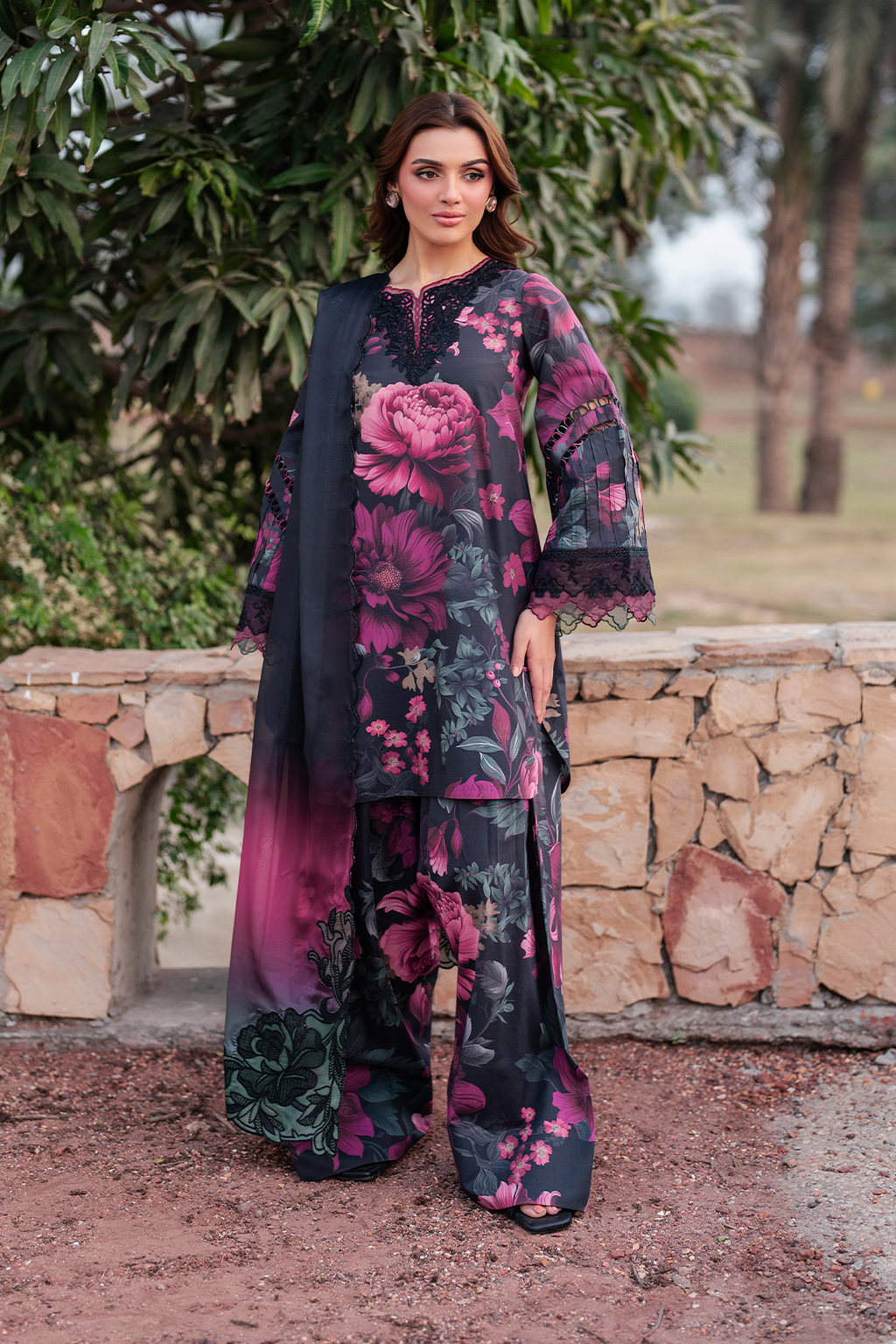 EMBROIDERED PRINTED UNSTITCHED LILEN  204