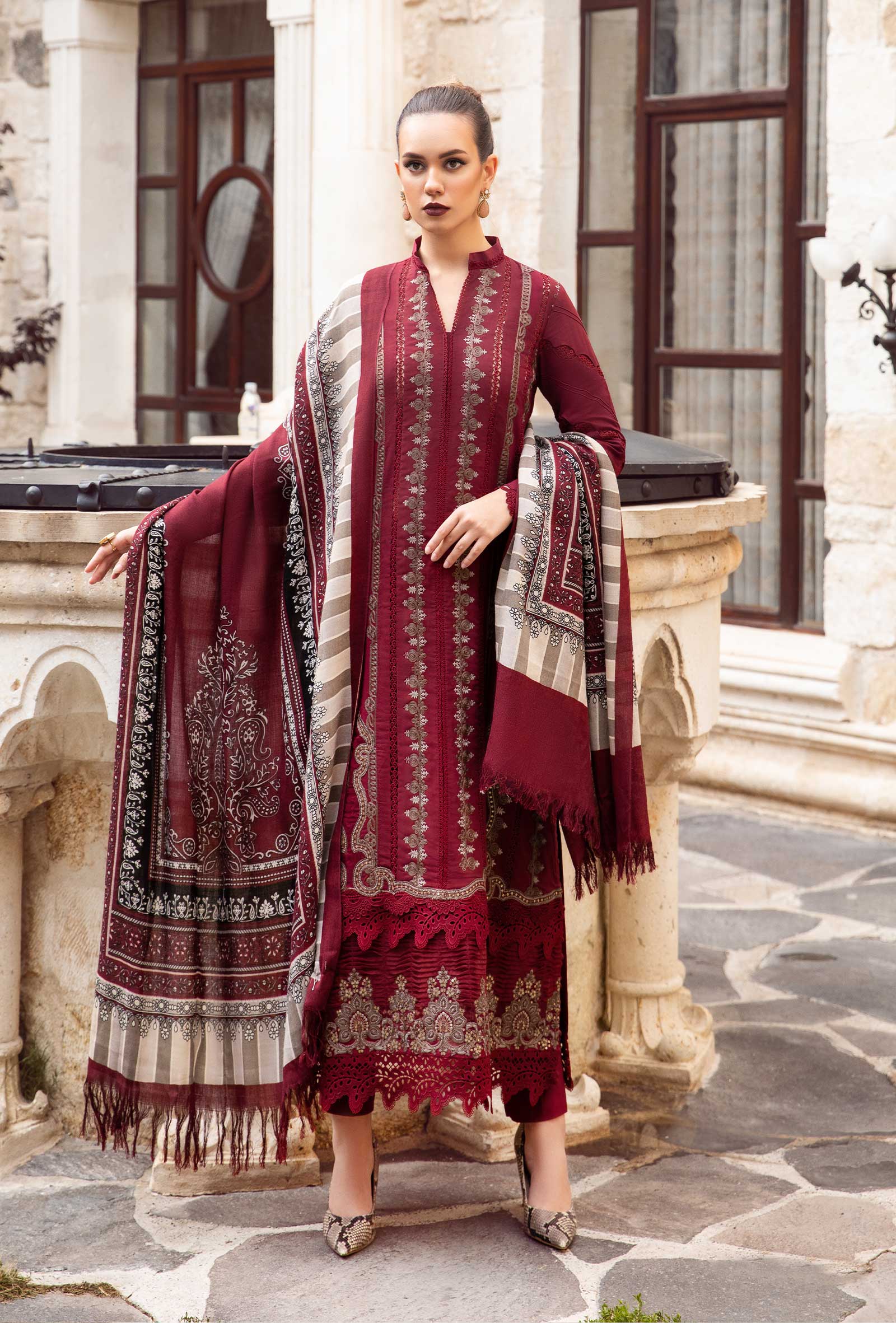 MARIA B DHANAK UNSTITCH DRESS 217