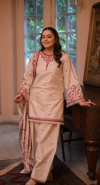ANEELAS UNSTITCH DHANAK 3PC SUIT 46