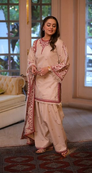 ANEELAS UNSTITCH DHANAK 3PC SUIT 46