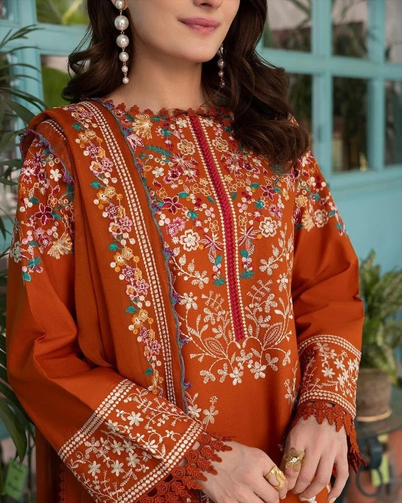 3PC EMBROIDERED DHANAK SUIT 47