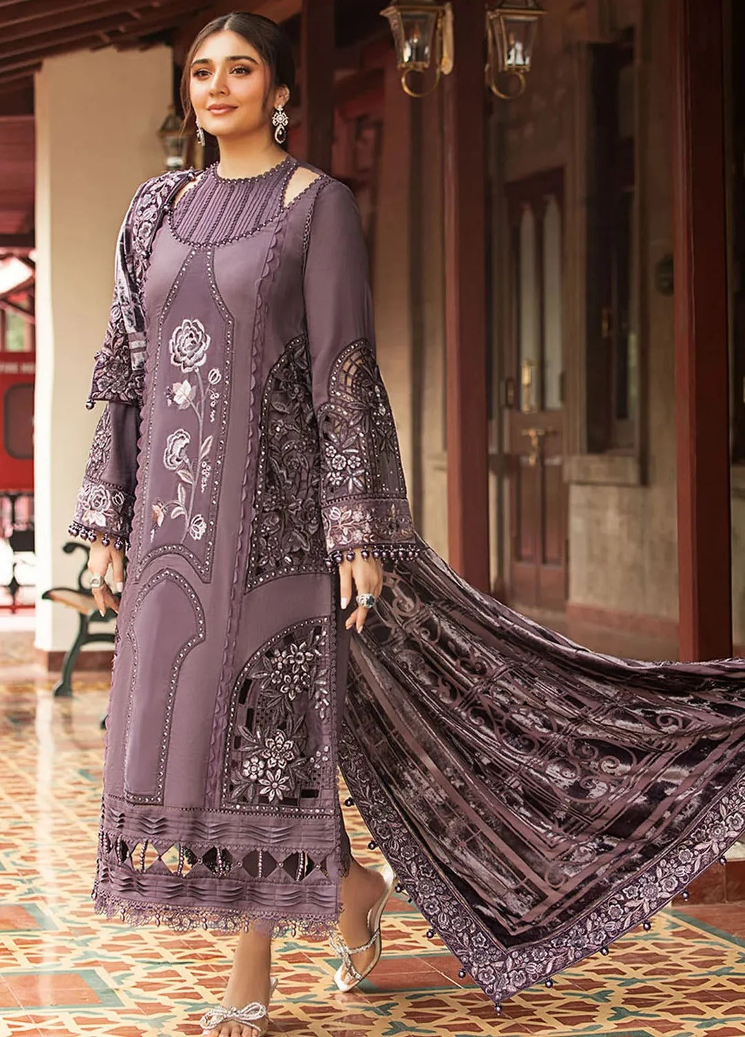 Maria B Embroidered Suit Unstitched 3 Piece Suit 64