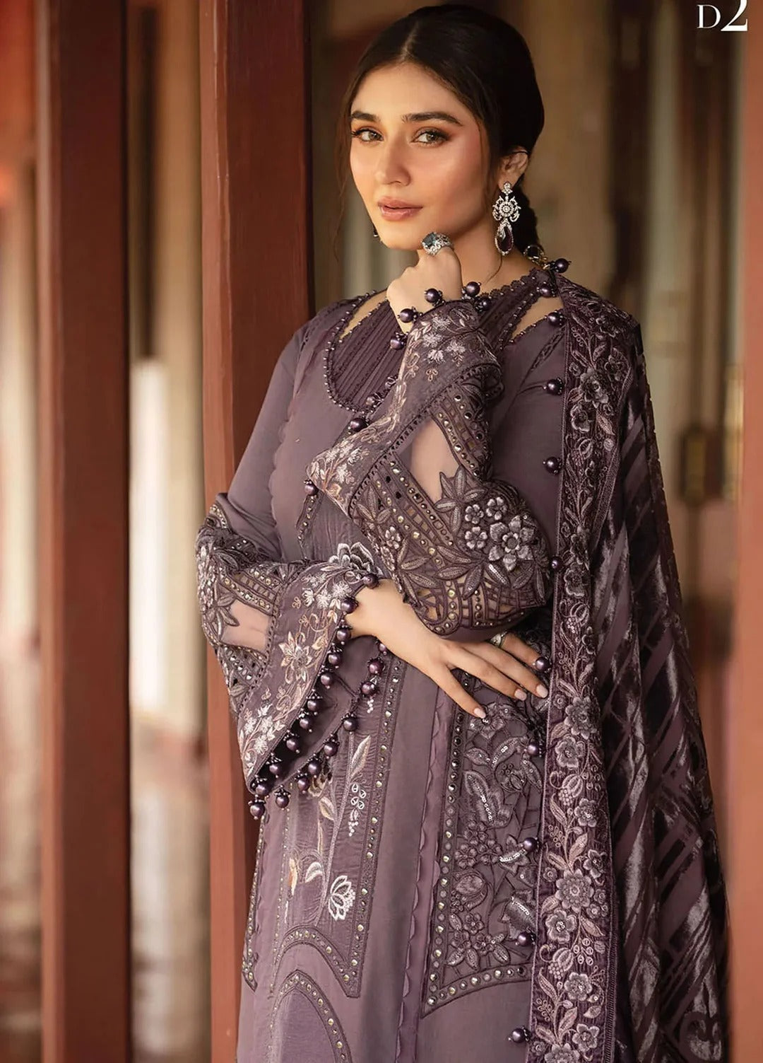 Maria B Embroidered Suit Unstitched 3 Piece Suit 64
