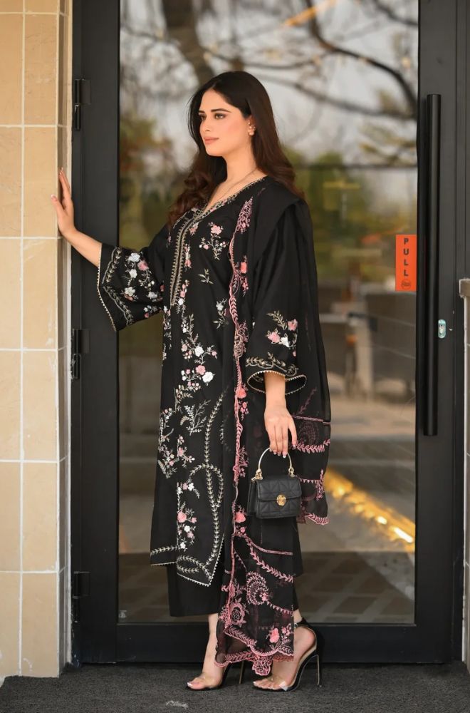 Summer 3Piece Lawn Embroidered Suit  728