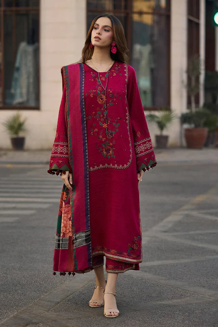 Lawn-3PC UNSTITCHED Embroidered Shirt with Digital Printed Jacquard Dupatta- V712